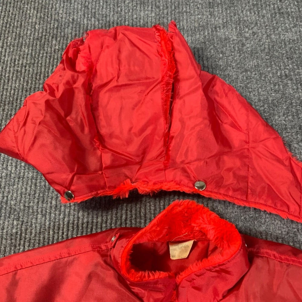 VTG Great‎ Lakes Jacket Mens XL Red Belted Gernal Motors Mens Club Parka Nylon - Picture 2 of 16
